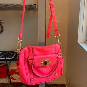 neon pink purse